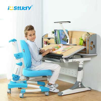 Kids bed corner study table with shelf